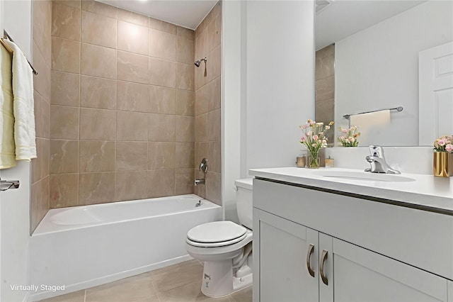 10008 Last Light Gln, Parrish, FL 34219 - bathroom featuring vanity, tile patterned flooring, and bathtub / shower combination