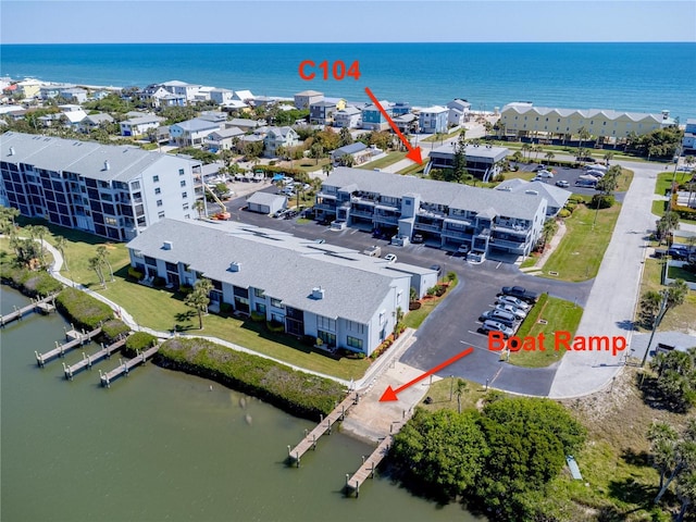 865 Ladyfish Ave Unit C104, New Smyrna Beach, FL 32169 - bird's eye view featuring a water view