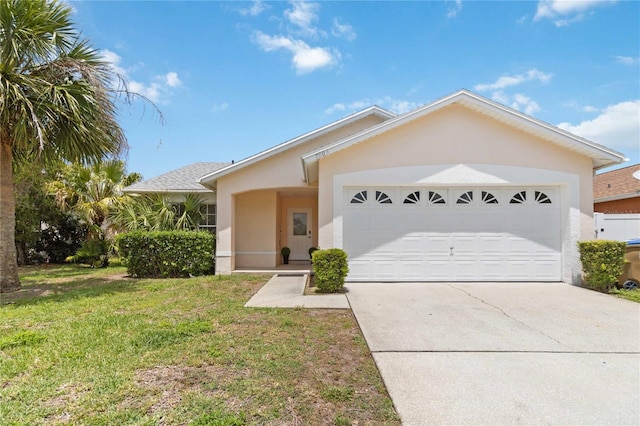 7803 Laurel Oak Ln, Kissimmee, FL 34747 - single story home with a garage, stucco siding, concrete driveway, and a front lawn