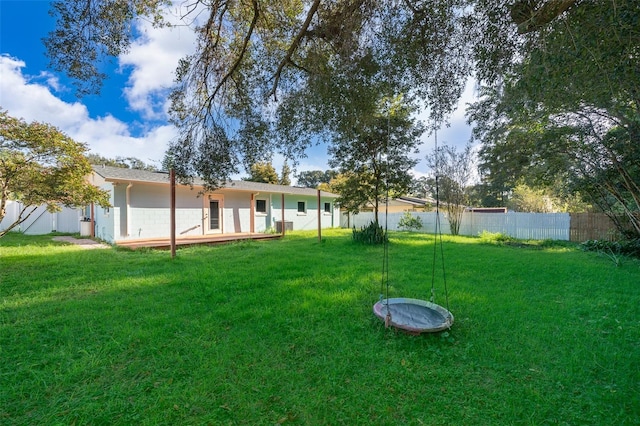 view of yard with fence
