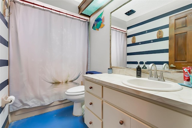 432 Taylorville St, Deltona, FL 32725 - bathroom featuring concrete floors, toilet, and vanity