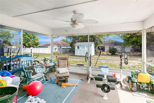 432 Taylorville St, Deltona, FL 32725 - sunroom with a ceiling fan