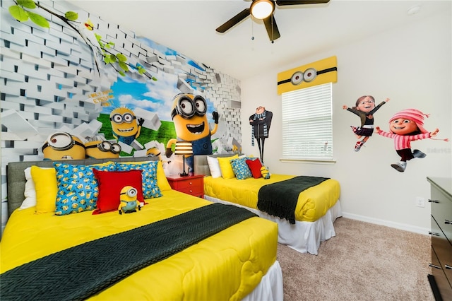 1781 Sawyer Palm Pl, Kissimmee, FL 34747 - bedroom featuring carpet, baseboards, and ceiling fan