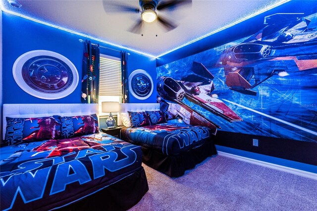 1781 Sawyer Palm Pl, Kissimmee, FL 34747 - carpeted bedroom featuring a ceiling fan