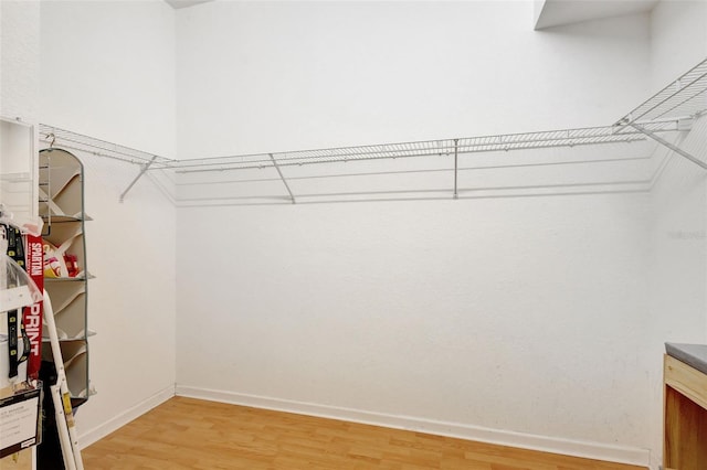 walk in closet featuring light wood-style floors