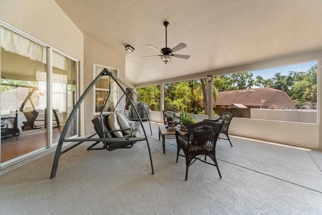 2082 Nexus Ct, Apopka, FL 32712 - view of patio / terrace with fence, ceiling fan, and outdoor lounge area