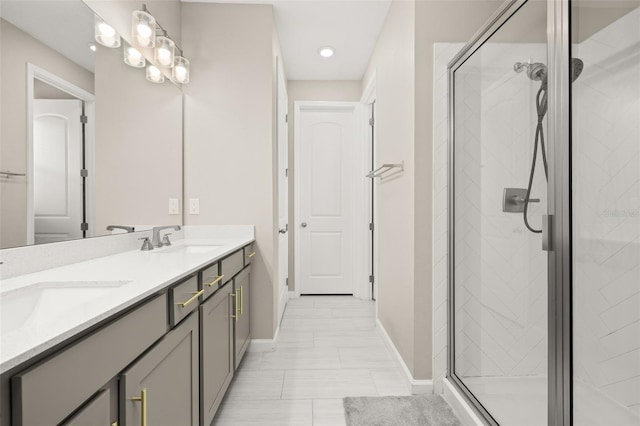 236 Pink Ibis Bnd, Saint Cloud, FL 34772 - full bath featuring a shower stall, baseboards, and a sink