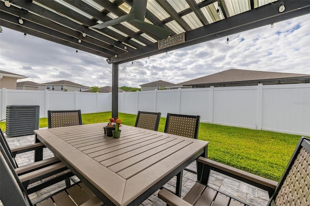 236 Pink Ibis Bnd, Saint Cloud, FL 34772 - view of patio with outdoor dining space and a fenced backyard