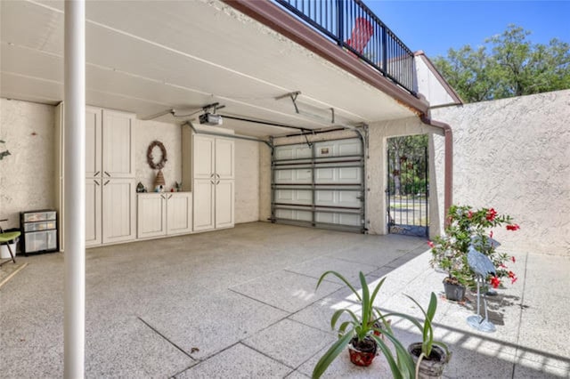 garage featuring a garage door opener