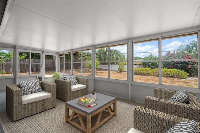 sunroom with plenty of natural light