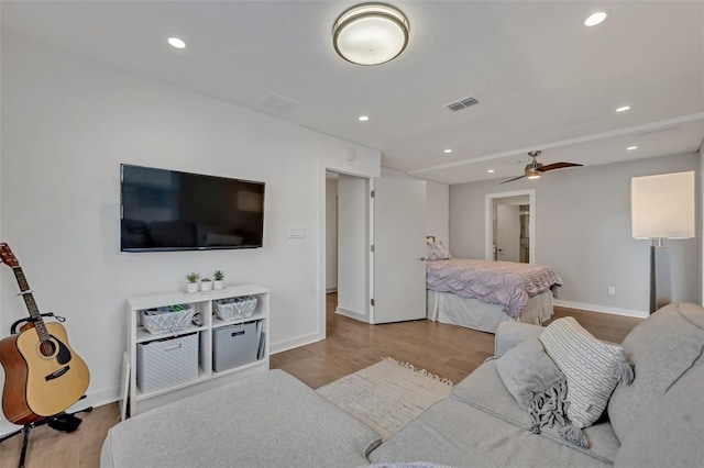 1661 Woodland Ave, Winter Park, FL 32789 - bedroom with recessed lighting, baseboards, wood finished floors, and visible vents