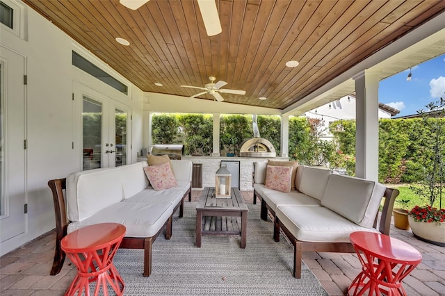 1661 Woodland Ave, Winter Park, FL 32789 - sunroom / solarium with wood ceiling, recessed lighting, french doors, and lofted ceiling