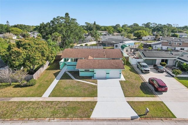 bird's eye view with a residential view