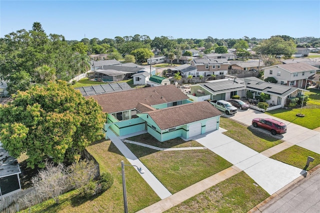 drone / aerial view with a residential view