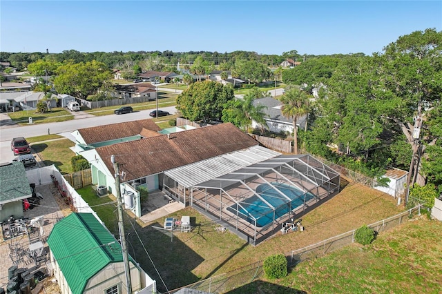 aerial view with a residential view