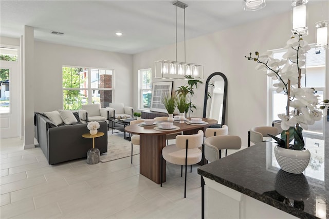 dining area with visible vents