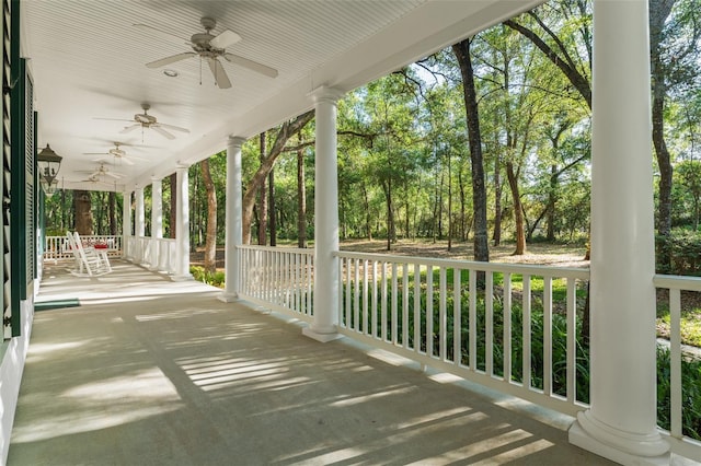 4000 Rouse Rd, Orlando, FL 32817 - view of patio featuring a ceiling fan and covered porch