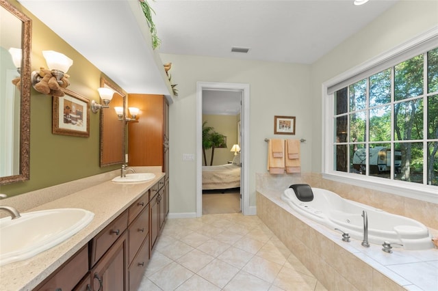4000 Rouse Rd, Orlando, FL 32817 - full bath featuring visible vents, ensuite bath, a garden tub, and a sink