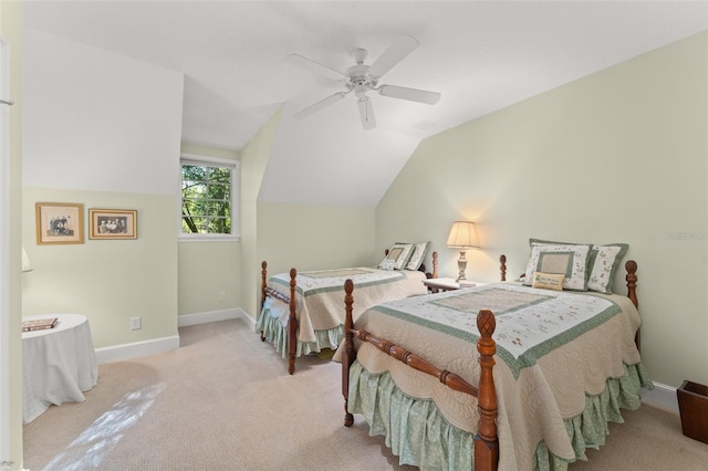4000 Rouse Rd, Orlando, FL 32817 - carpeted bedroom featuring lofted ceiling, a ceiling fan, and baseboards
