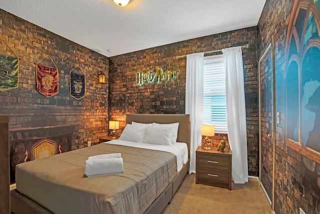 2616 Calistoga Ave, Kissimmee, FL 34741 - bedroom featuring carpet flooring, baseboards, and brick wall