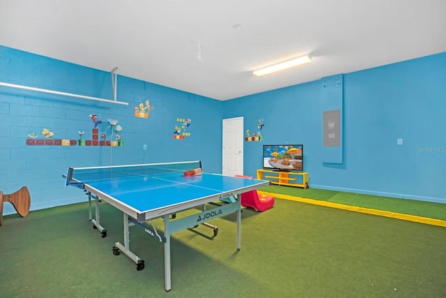 2616 Calistoga Ave, Kissimmee, FL 34741 - game room featuring carpet flooring and concrete block wall