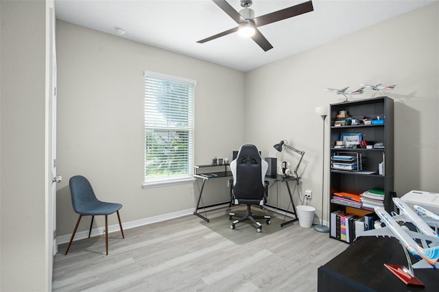 1540 Softshell St, Saint Cloud, FL 34771 - office space featuring ceiling fan, baseboards, and wood finished floors