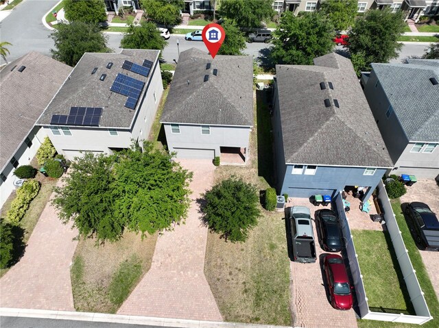 bird's eye view with a residential view