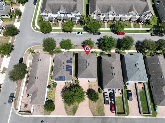 aerial view featuring a residential view
