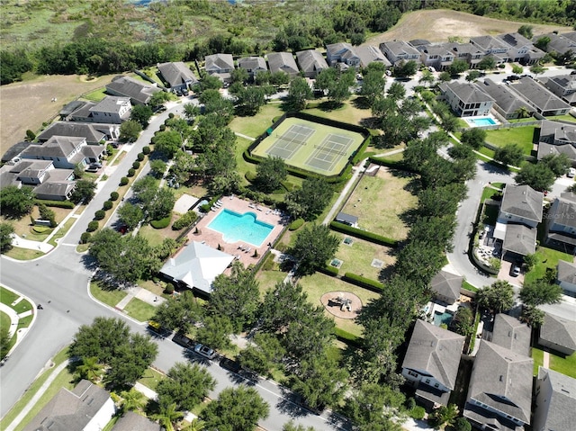 aerial view featuring a residential view