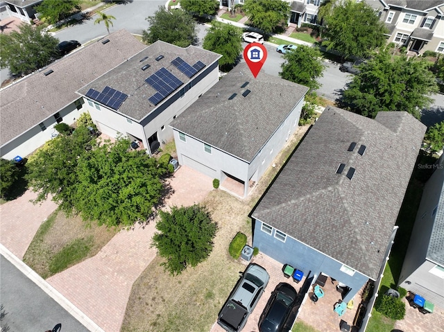 bird's eye view with a residential view