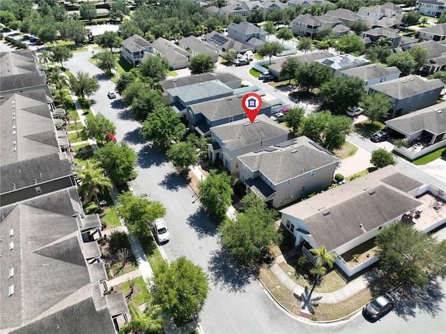 bird's eye view with a residential view