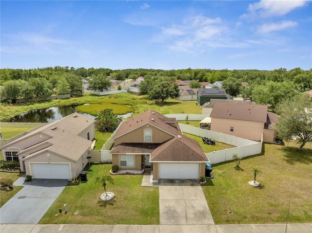 5118 Luna Negra Dr, Orlando, FL 32811 - birds eye view of property with a water view and a residential view