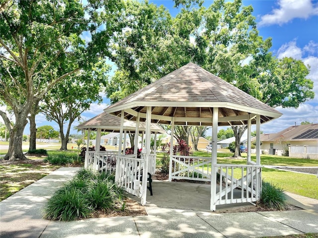 view of community featuring a gazebo