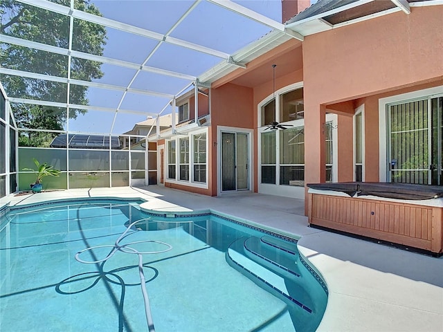 3020 Zaharias Dr, Orlando, FL 32837 - view of swimming pool with a patio, a lanai, a covered hot tub, and a fenced in pool