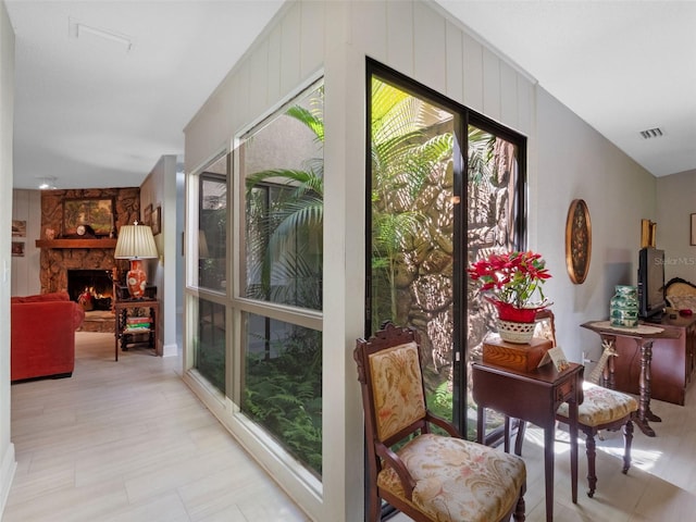 1139 Fairway Dr, Winter Park, FL 32792 - entryway with a stone fireplace