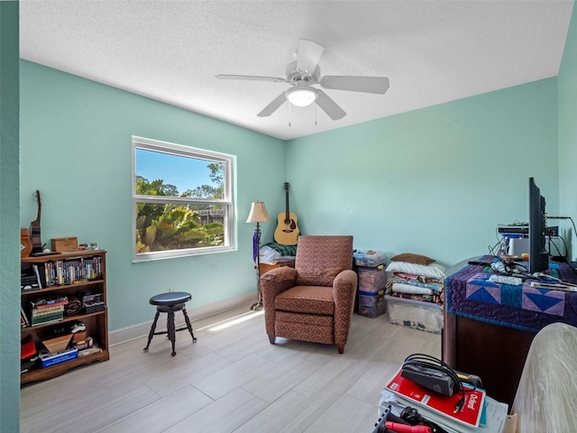 1139 Fairway Dr, Winter Park, FL 32792 - office with ceiling fan, a textured ceiling, and baseboards