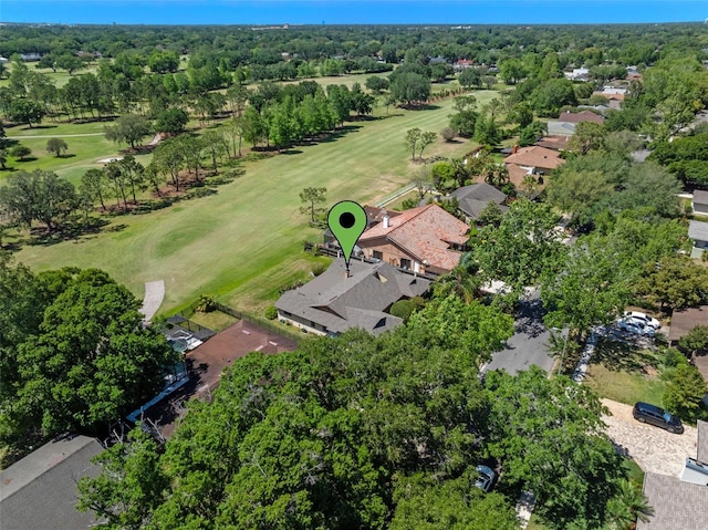 1139 Fairway Dr, Winter Park, FL 32792 - aerial view of property and surrounding area featuring a golf club, nearby suburban area, and a tree filled landscape