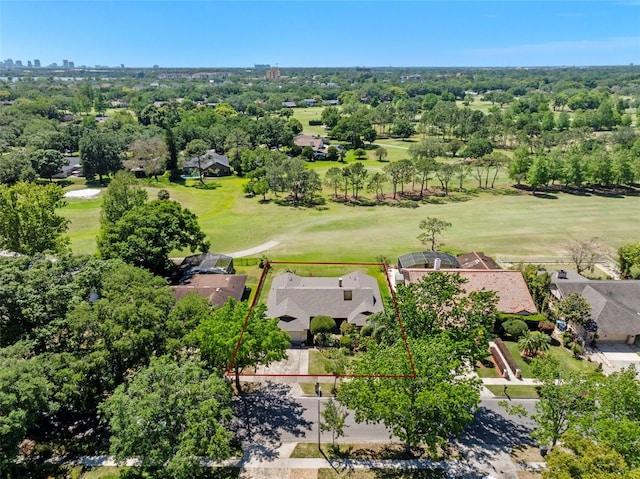 1139 Fairway Dr, Winter Park, FL 32792 - aerial view of property and surrounding area with property boundaries highlighted, a local golf course, and a tree filled landscape