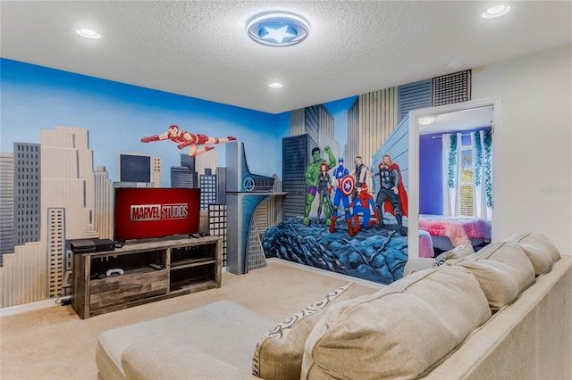 8814 Geneve Ct, Kissimmee, FL 34747 - bedroom with recessed lighting, a textured ceiling, and carpet