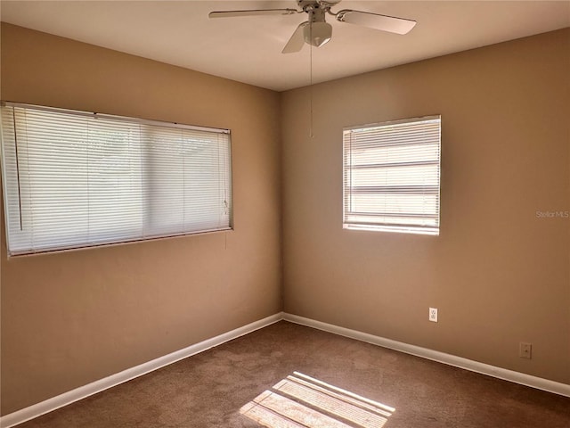 804 Little Wekiwa Dr, Altamonte Springs, FL 32714 - empty room with a ceiling fan, baseboards, and carpet floors