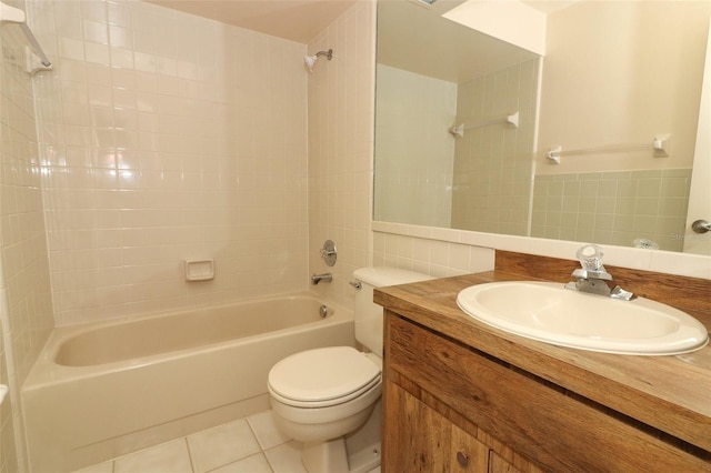 406 Red Coat Ln, Orlando, FL 32825 - bathroom featuring shower / bathtub combination, tile patterned flooring, toilet, and vanity