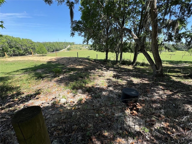 view of yard featuring a rural view