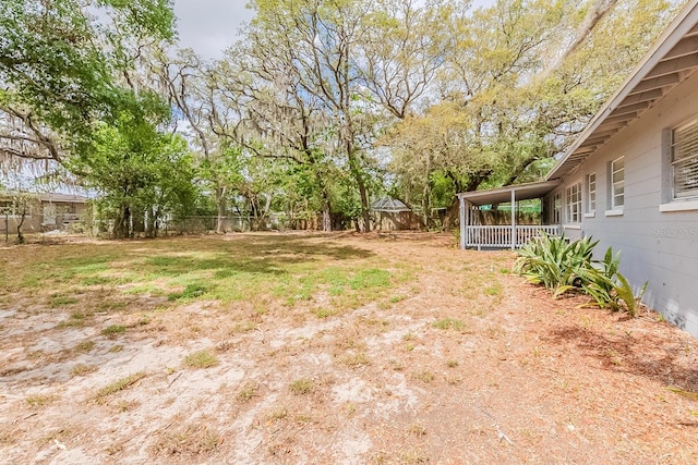 view of yard with fence