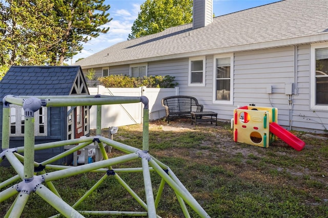 view of yard with fence