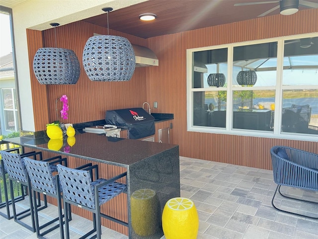 2926 Crest Wave Dr, Clermont, FL 34711 - view of patio with a grill and a ceiling fan