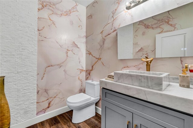 2926 Crest Wave Dr, Clermont, FL 34711 - bathroom with wood finished floors, vanity, and toilet