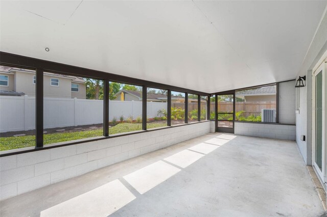 view of unfurnished sunroom