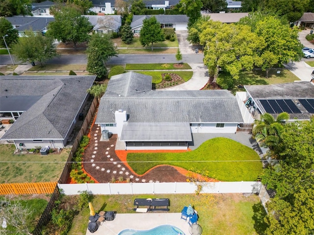 drone / aerial view featuring a residential view