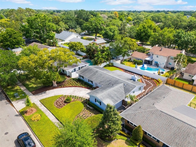 bird's eye view featuring a residential view