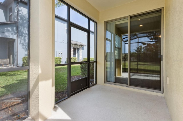 exterior space with stucco siding
